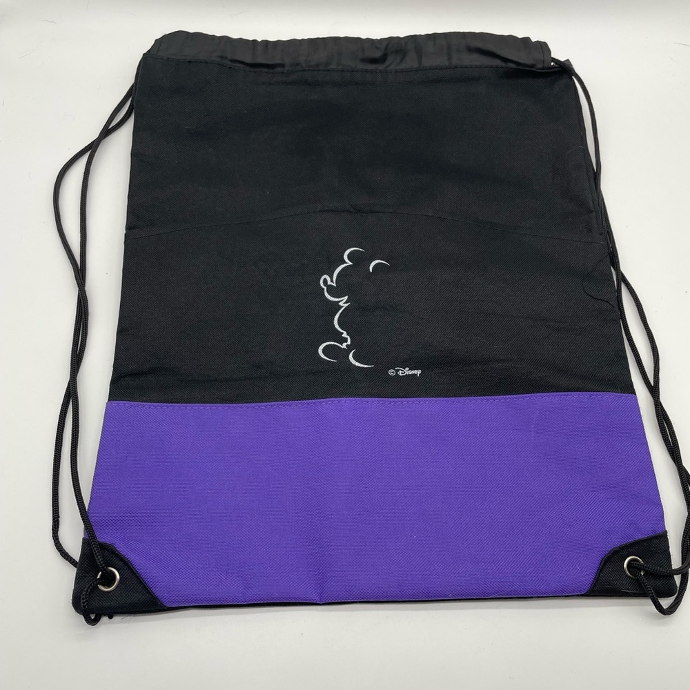 Disney Mickey Drawstring Backpack Purple & Black - image 1